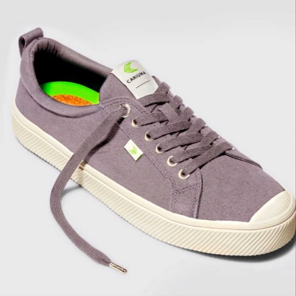 NIB Cariuma OCA Mystic Gray Low Canvas Sneakers Unisex Men 10 Woman 11.5
